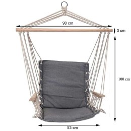 Fotel hamakowy - Siedzenie szare z bawełny