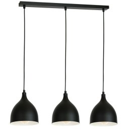 Nowa Propozycja - Żyrandol Noak 3 Lampy, Czarno-Biała, Wysokość 100 cm