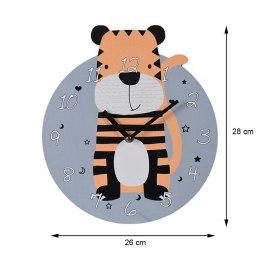 Domowy Zegar Dla Dzieci 26cm - Motyw Tygrysa