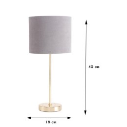 Lampa stołowa Lorie szara - Elegancka lampa 18x40 cm