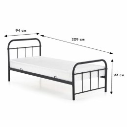 Łóżko metalowe Linda 90x200 cm, czarne