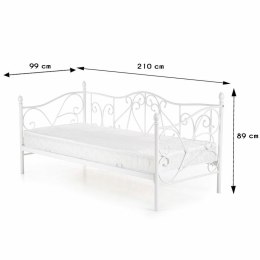 Łóżko metalowe Sumatra białe 90x200 cm