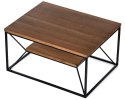 Solidny stolik kawowy OakLoft 80cm dębowy | Metal & drewno | Loftowe wnętrza