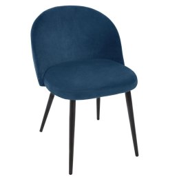 Krzesło Nael Velvet niebieskie - miękkie obicie, metalowe nogi