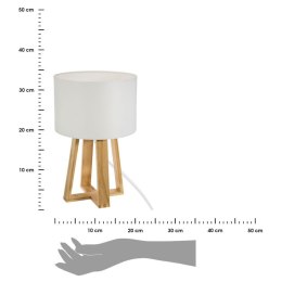 Lampa nocna drewniana z białym abażurem 34,5 cm