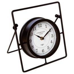 Metalowy zegar stołowy - czarny z cyframi arabskimi