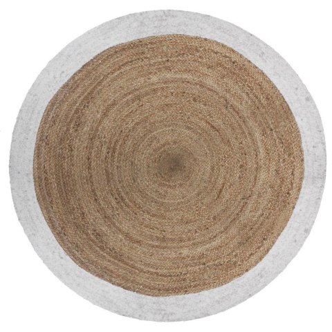 Elegancki dywan jutowy 120cm, brązowy/biały