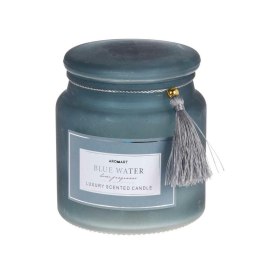 Elegancka świeca zapachowa w szkle - Niebieska 11cm
