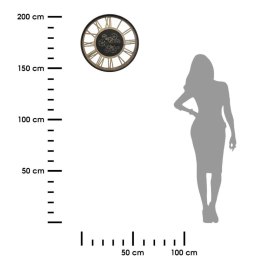 Zegar ścienny rustykalny 57 cm - metal/MDF, cyfry rzymskie