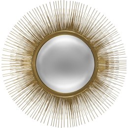 Metalowe lustro Słońce złote - 58 cm, nowoczesne