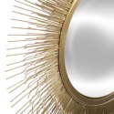 Metalowe lustro Słońce złote - 58 cm, nowoczesne