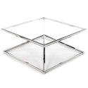 Stolik kawowy Diamanto Silver 100 cm - Elegancki stolik o wymiarach 100x100x43 cm