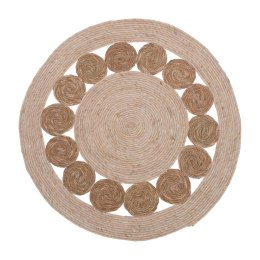 Dywan Jutowy Okrągły 80cm - Elegancki wzór w ażur, Naturalny Materiał