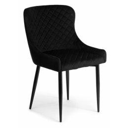Krzesło Kajto Black - Eleganckie wykończenie, aksamitny materiał