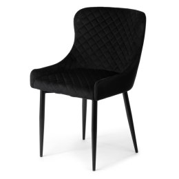 Krzesło Kajto Black - Eleganckie wykończenie, aksamitny materiał