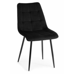 Krzesło Wykonane z Aksamitnego Materiału, Kolor Czarny