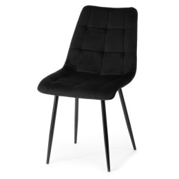 Krzesło Wykonane z Aksamitnego Materiału, Kolor Czarny