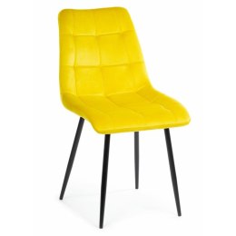 Krzesło Tori Black Yellow, Aksamit, Nogi Metalowe
