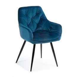 Krzesło pikowane Hana - Niebieskie Velvet