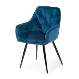 Krzesło pikowane Hana - Niebieskie Velvet