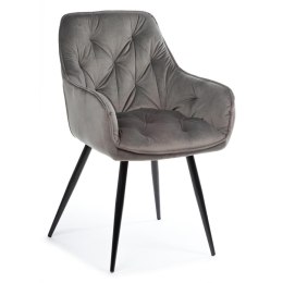 Krzesło pikowane Hana - Czarne Dark Gray