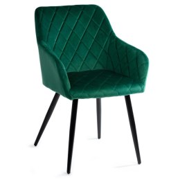 Eleganckie krzesło Rico - Zielone aksamitne krzesło tapicerowane