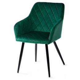 Eleganckie krzesło Rico - Zielone aksamitne krzesło tapicerowane