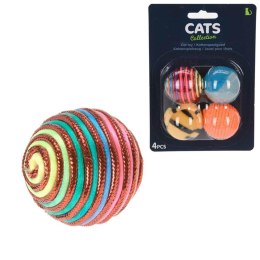 Zestaw piłek dla kota 4 sztPiłeczki, kulki do zabawy dla dużych i małych kotów, komplet 4 szt o średnicy 3,5 cm