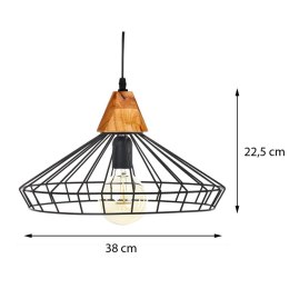 Nowa lampa wisząca metalowo-drewniana, minimalistyczny design