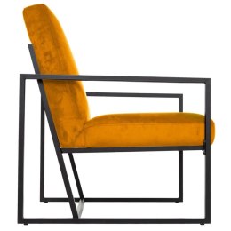 Metalowy Fotel Micah Pomarańczowy Velvet