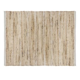 Wygodny dywan jutowy 60x90 cm - Paski w kolorze białym