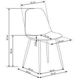 Krzesło K316, tkanina obiciowa, stalowe nogi+dąb