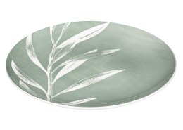 Talerze obiadowe zielone 26 cm - Porcelana ozdobiona liśćmi