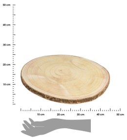 Podstawka dekoracyjna z naturalnego drewna, 40 cm