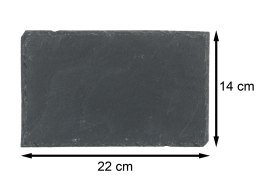 Talerz z kamienia łupkowego 14x22 cm Prostokątna deska kuchenna wykonana z łupka kamiennego, idealna do serwowania dań i przekąs