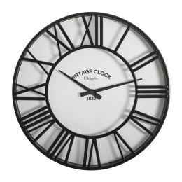 Zegar ścienny Vintage Mavis, czarna rama, szklana tarcza, 35 cm