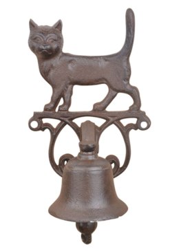 Dzwonek do drzwi kot żeliwny
