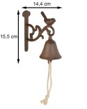 Kwadratowy Żeliwny Dzwonek Ozdobny 15,5x14,4cm