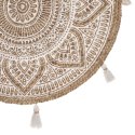 Nowe okrągły dywan jutowy - Etniczny wzór, 78cm, Beżowy