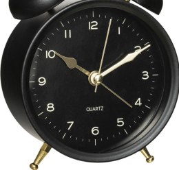 Zegar stołowy retro, metal, czarny