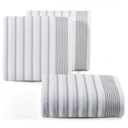 Klasyczny Ręcznik LEO 50x90 cm - Biały z Bordiurą Pasów