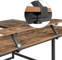 Nowe biurko narożne rustykalne brąz
