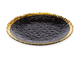 Komplet 2 talerzy Kati Black Gold - Elegant Ceramiczny Zestaw - Czarny ze Złotym