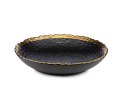 Komplet 2 talerzy Kati Black Gold - Elegant Ceramiczny Zestaw - Czarny ze Złotym