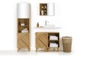 Elegancka szafka łazienkowa z lustrem - Bambus