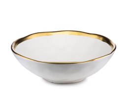Zestaw Ceramicznych Talerzy Lissa Biało-Złotych