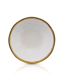 Zestaw Ceramicznych Talerzy Lissa Biało-Złotych