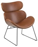 Eleganckie krzesło skórzane w kolorze brązowym