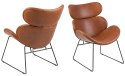 Eleganckie krzesło skórzane w kolorze brązowym