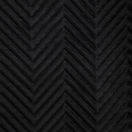 Czarna Narzuta SOFIA 170x210cm - Elegancka pikowana narzuta z miękkiego welwetu